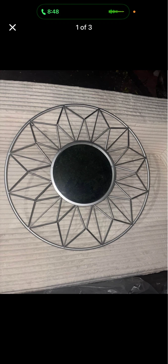 Silver Geometric Starburst Wall Mirror