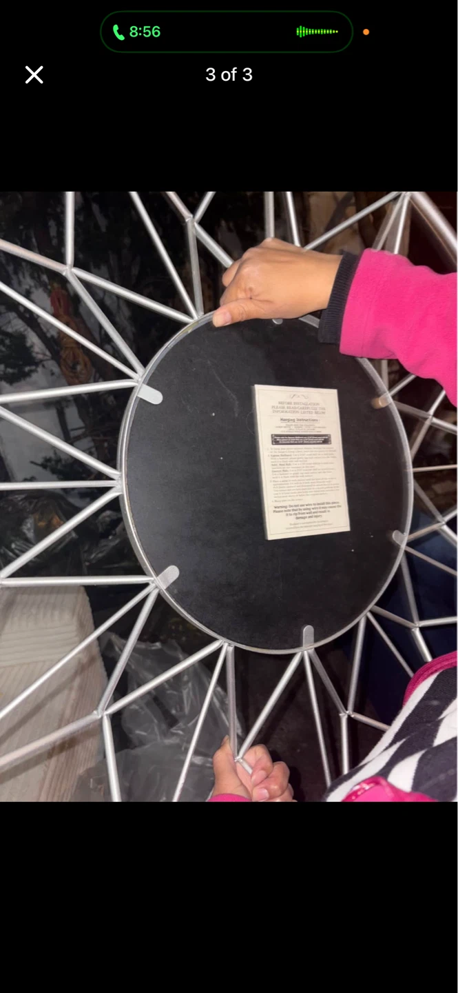 Silver Geometric Starburst Wall Mirror - photo 3