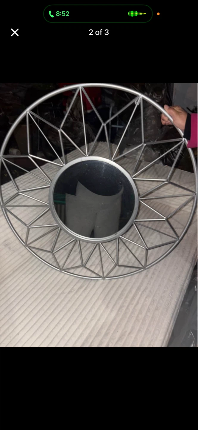 Silver Geometric Starburst Wall Mirror - photo 2