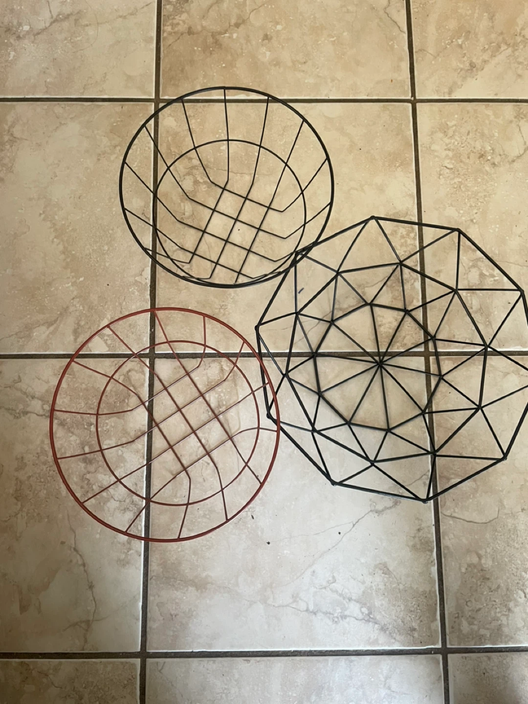 Geometric Wire Fruit Baskets
