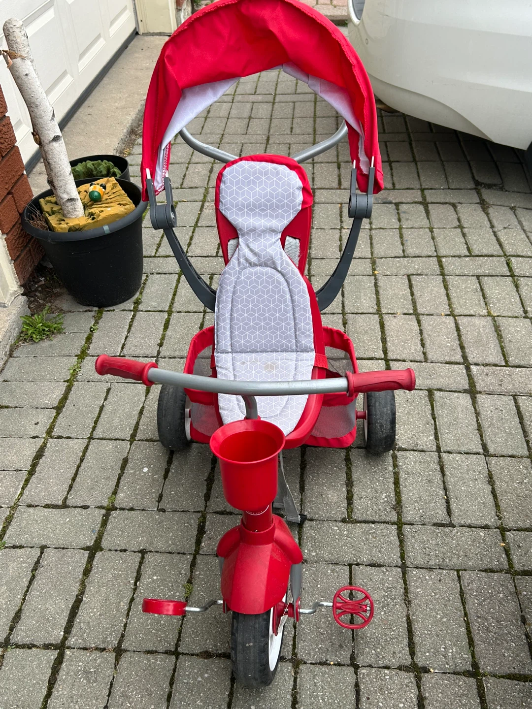 Red Radio Flyer Tricycle with Canopy and Storage