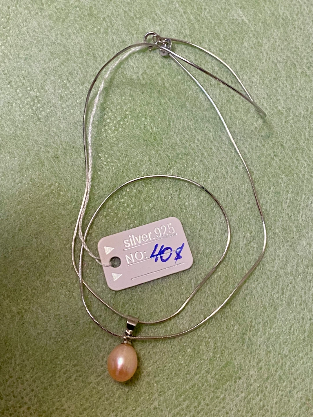 Sterling Silver 925 Necklace with Pearl Pendant, 18 inches - photo 4