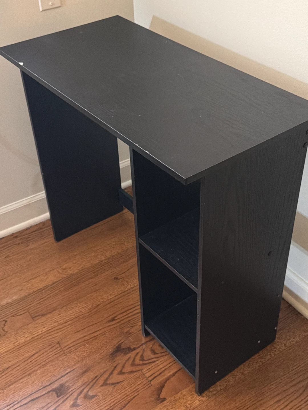 Black Compact Desk with Shelves - photo 2