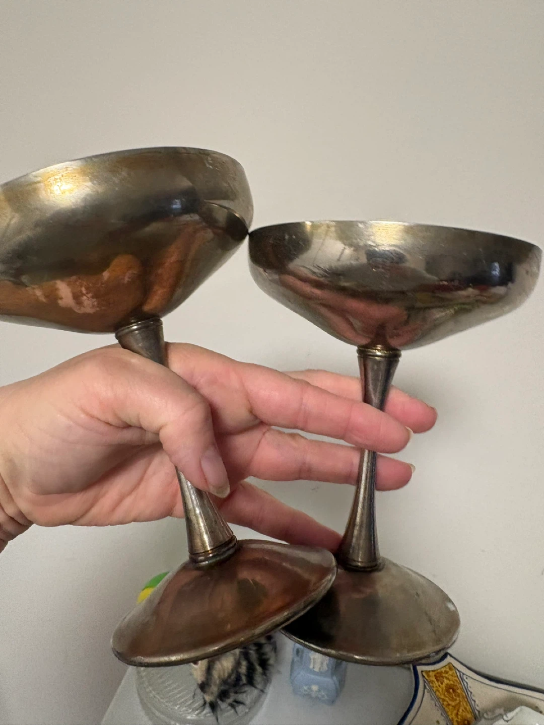 Silverplated Champagne Coupes, Set of 2