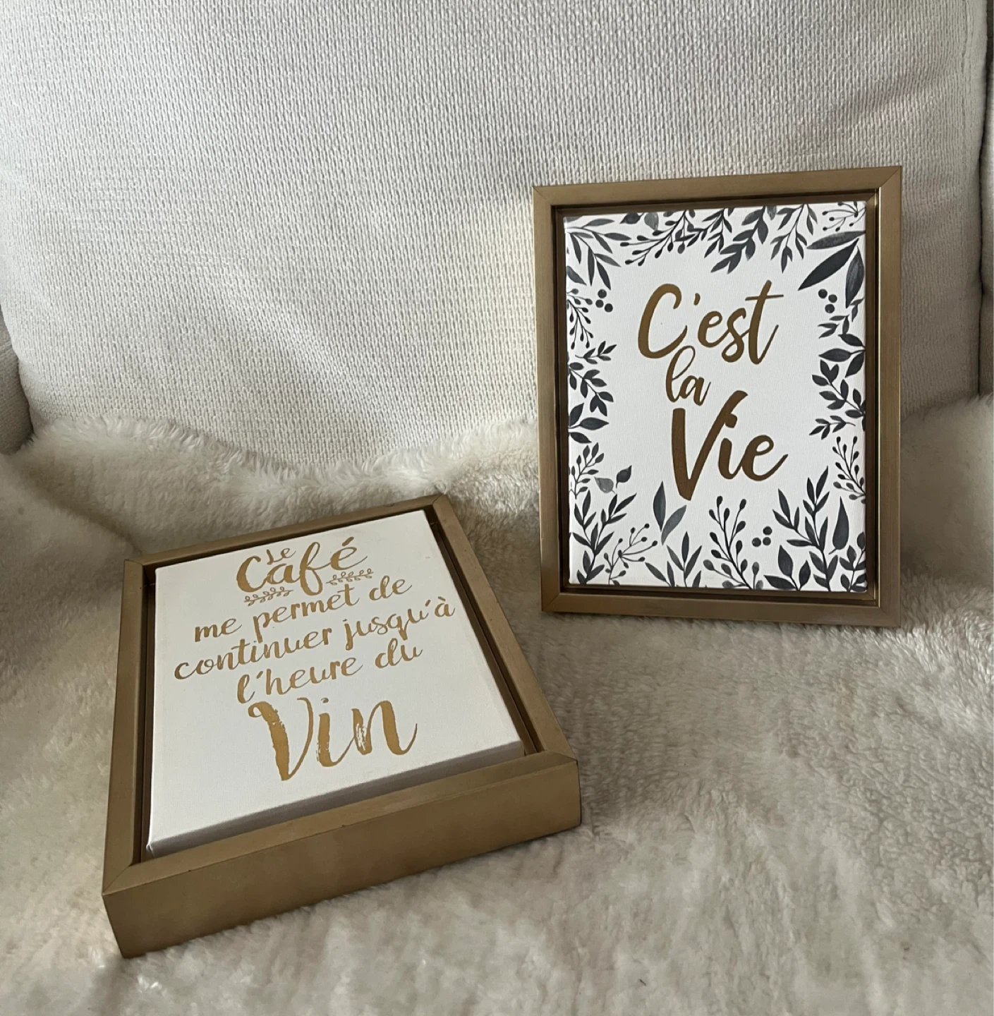 Framed Canvas Wall Art Set - French Phrases - photo 4