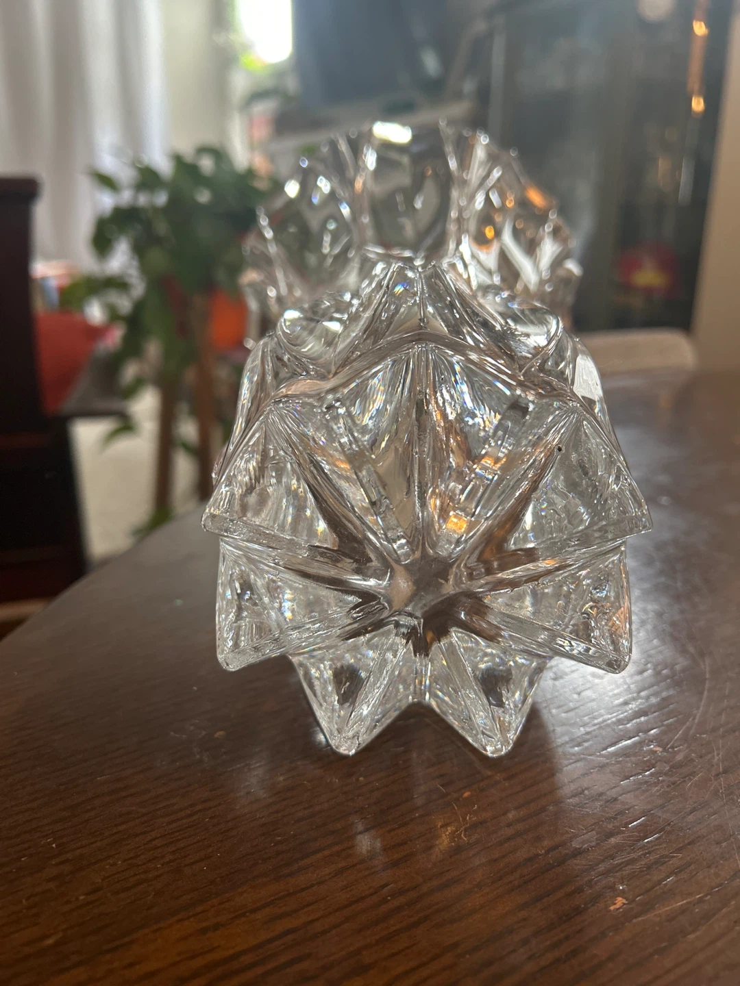 Vtg Celebrations By Mikasa Lead Crystal Clear Glass Flower Vase - photo 2