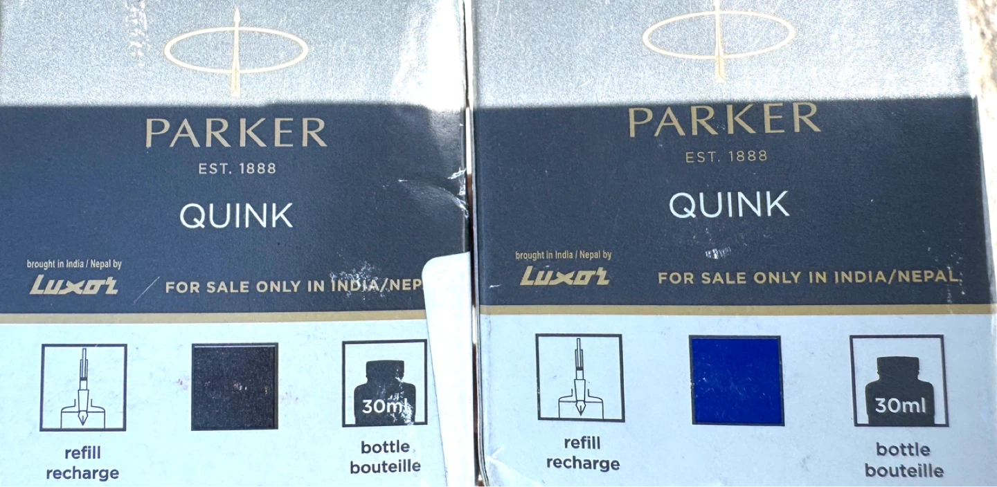 Parker Quink Ink Bottles - Black & Blue