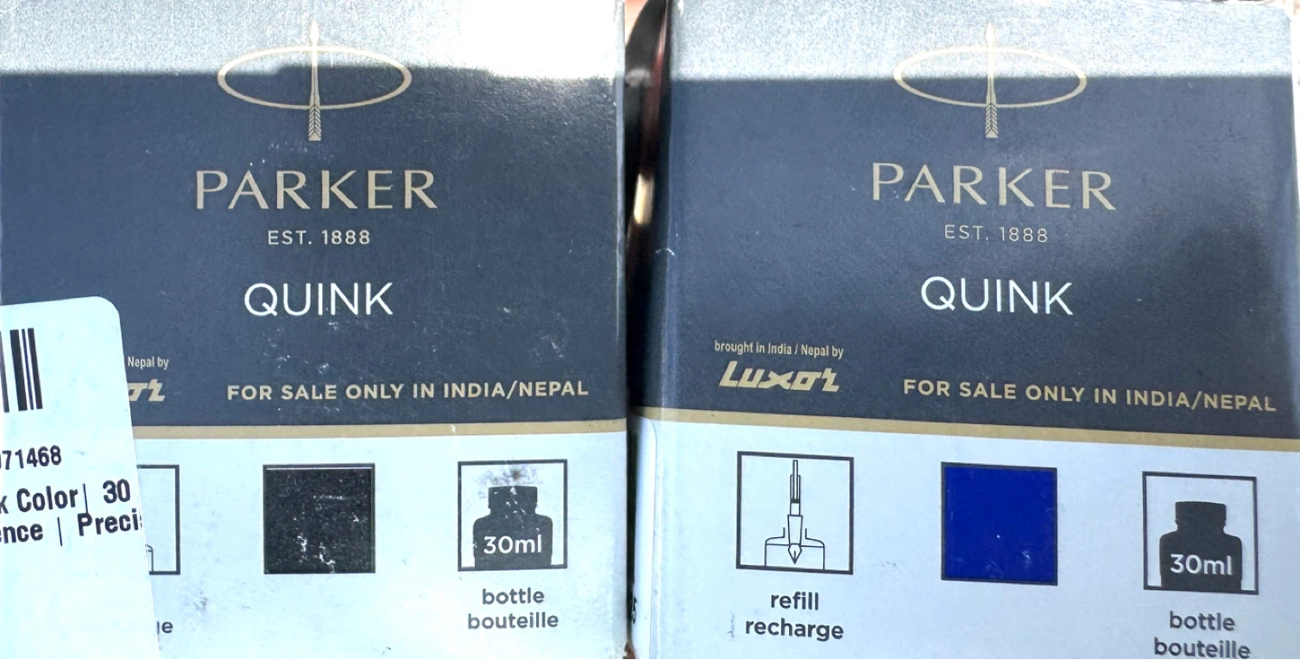 Parker Quink Ink Bottles - Black & Blue - photo 2