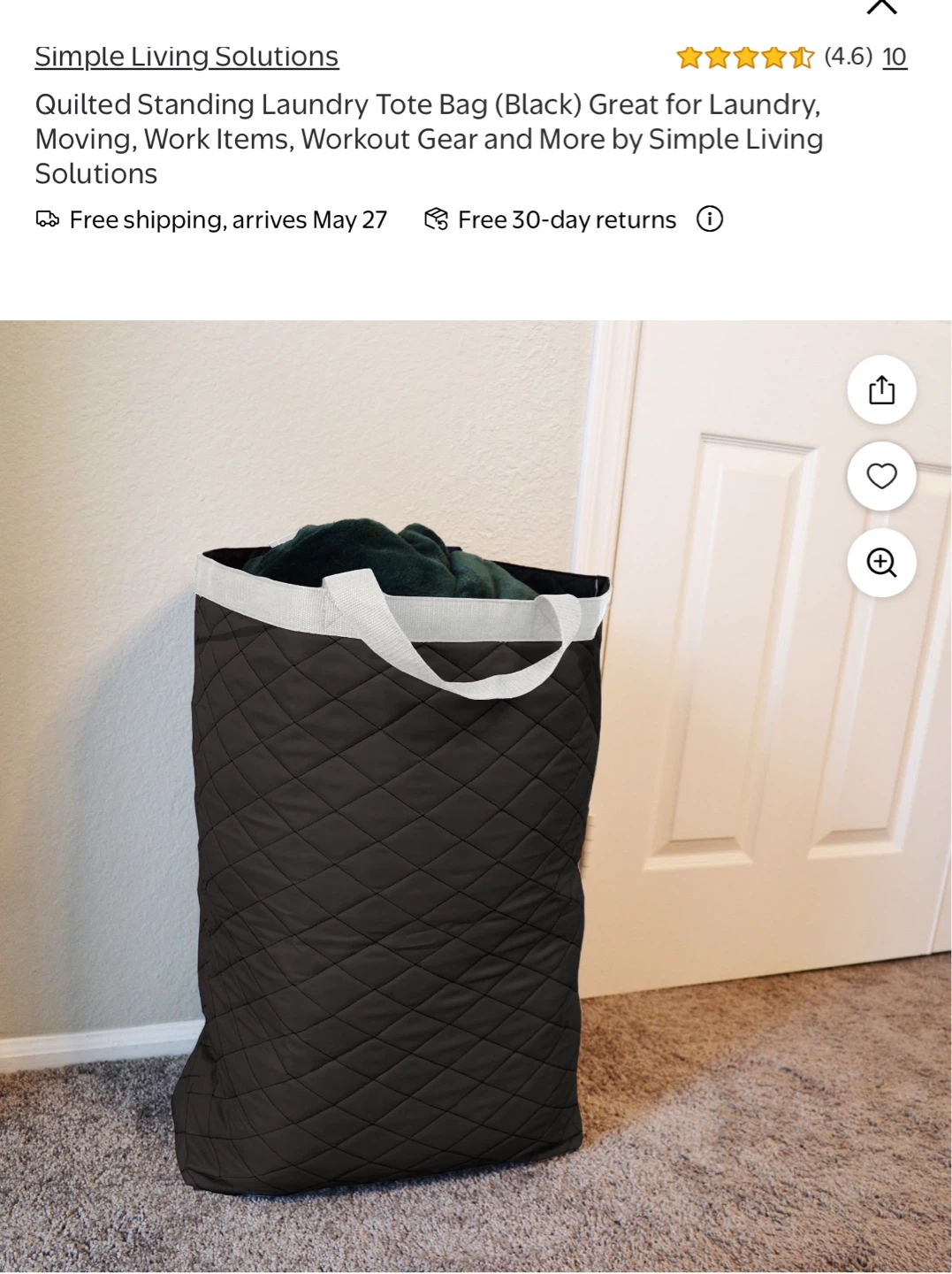 Quilted Standing Laundry Tote Bag - photo 3