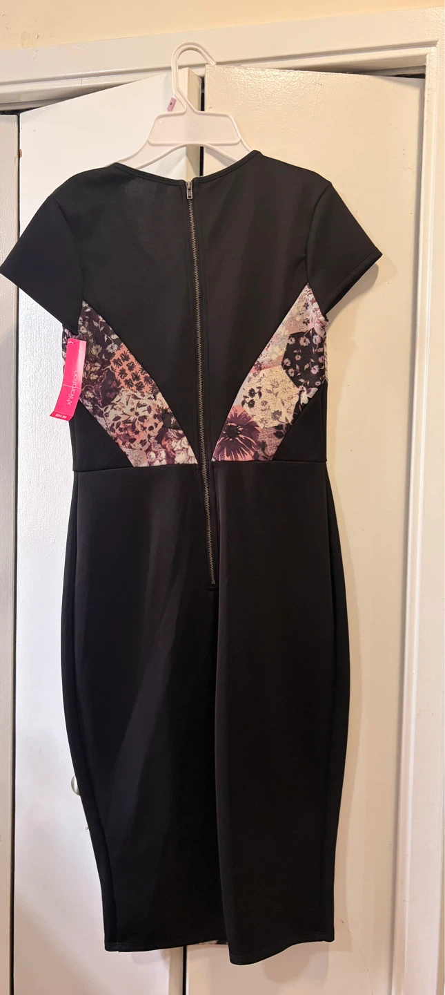 Xhilaration - Black Floral Print Sheath Dress - photo 2