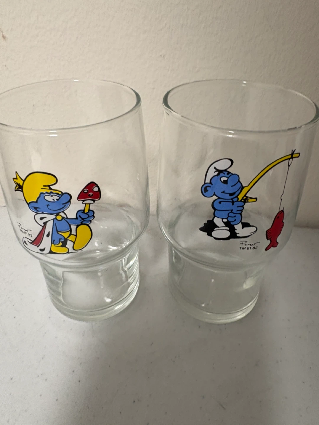 Set of 2 Smurfs Glass Tumblers