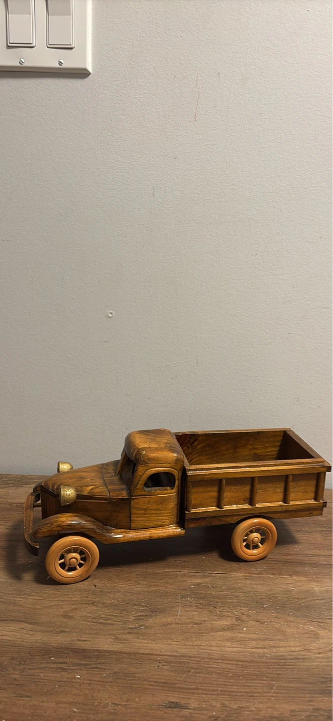 Vintage Wooden Toy Dump Truck
