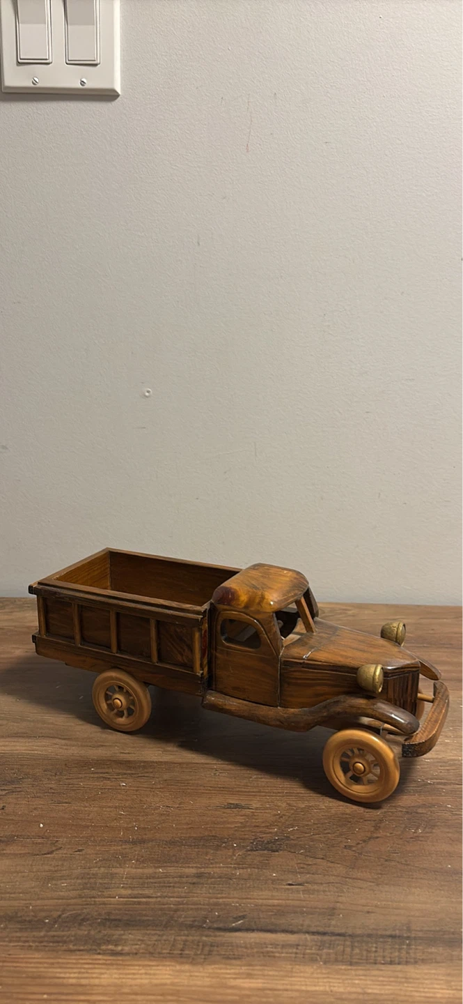 Vintage Wooden Toy Dump Truck - photo 3
