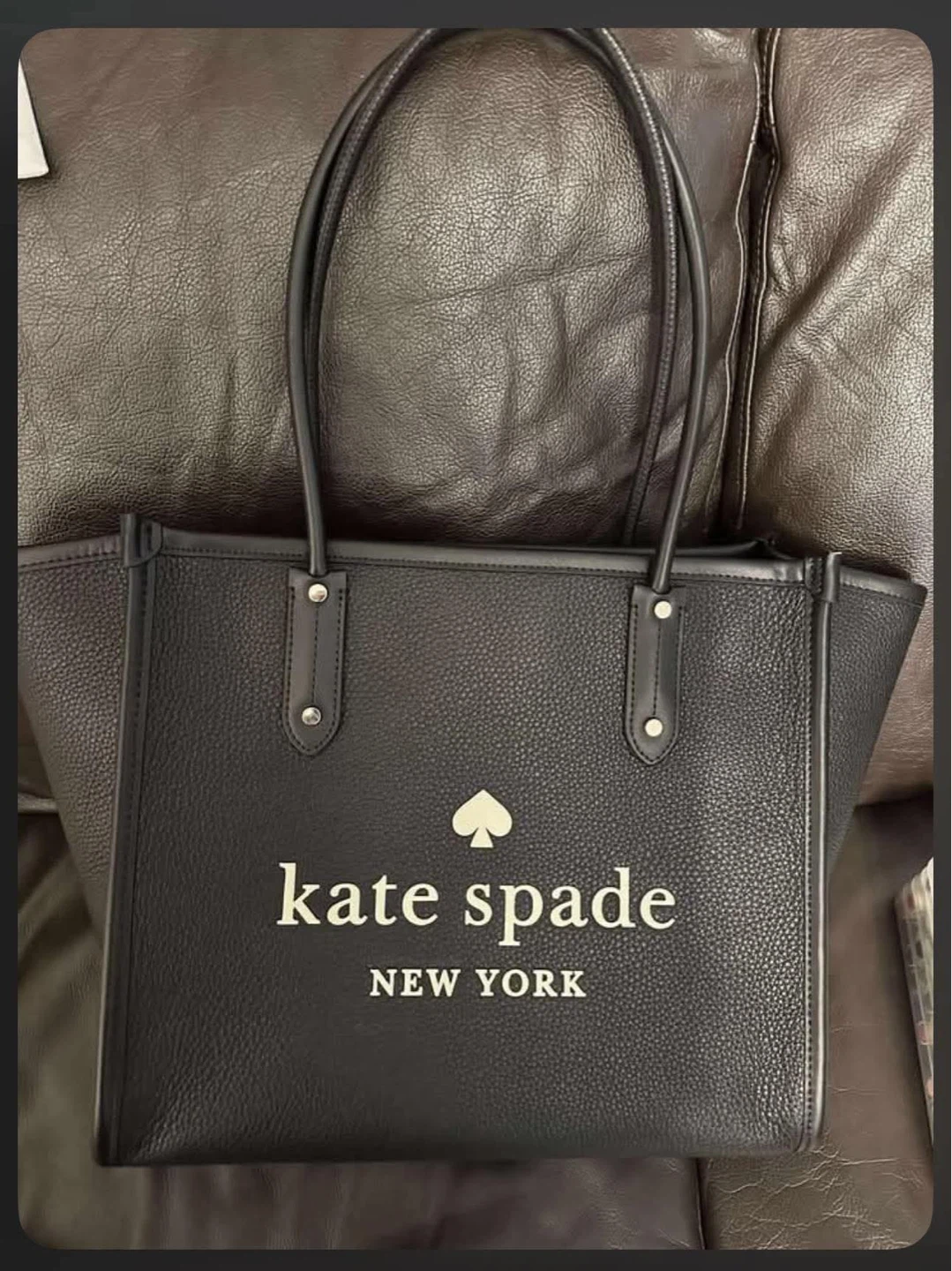 Kate Spade New York Black Leather Tote Bag
