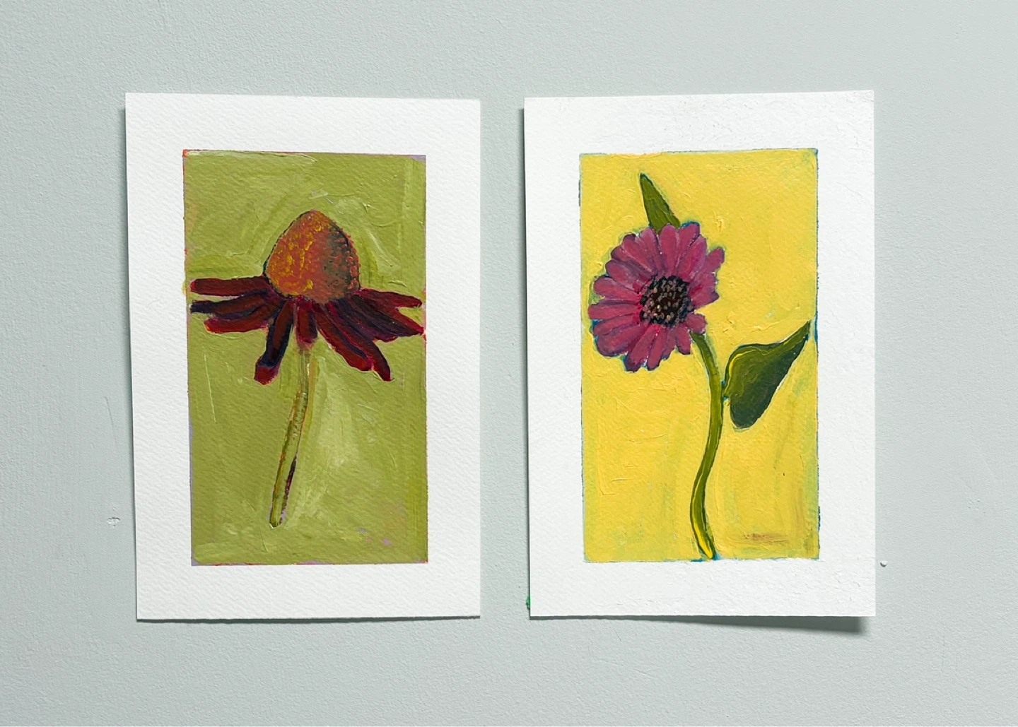 Floral Art Cards, Original Paintings, $8 each - photo 2