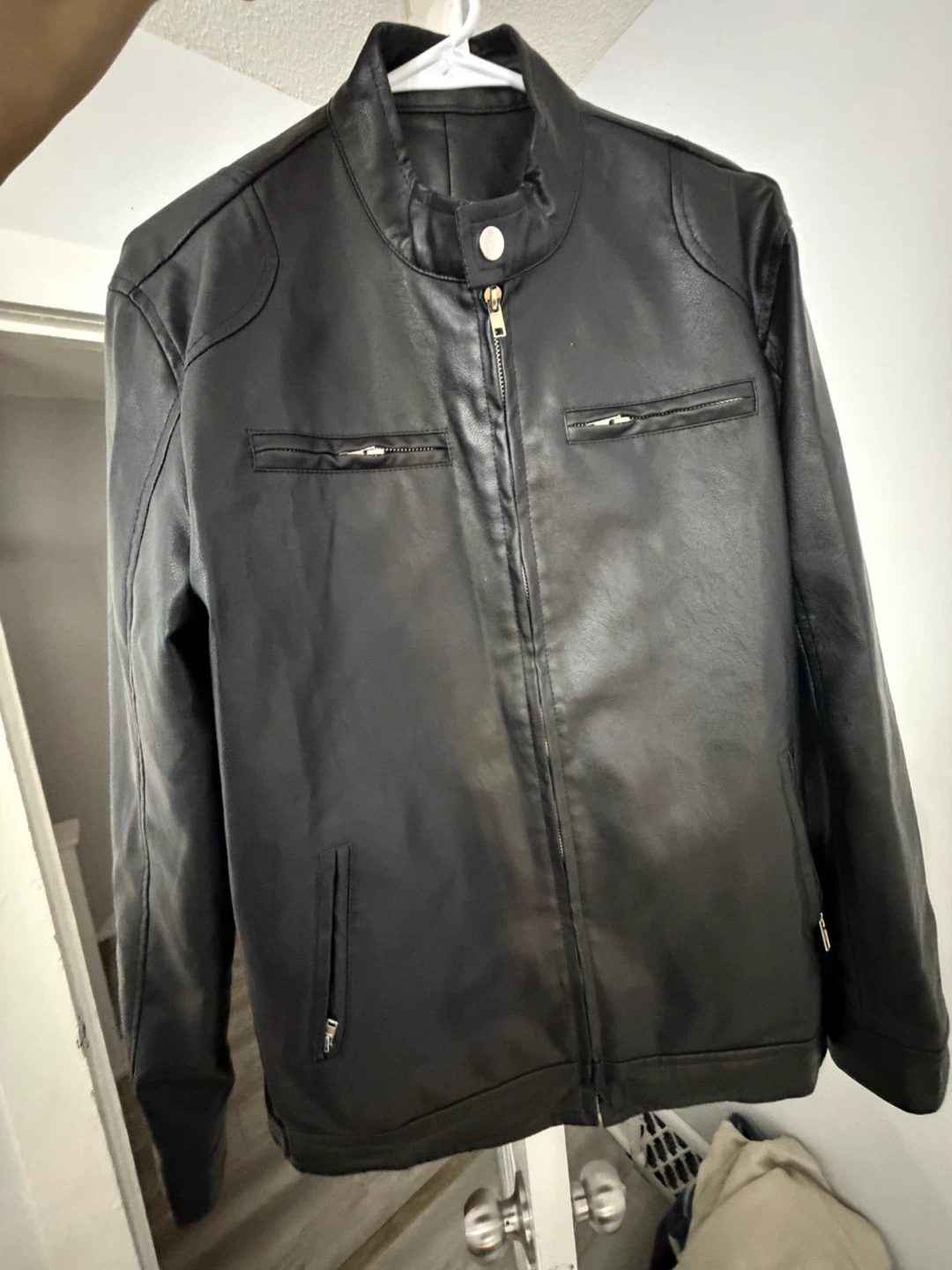 Black Faux Leather Moto Jacket - photo 3