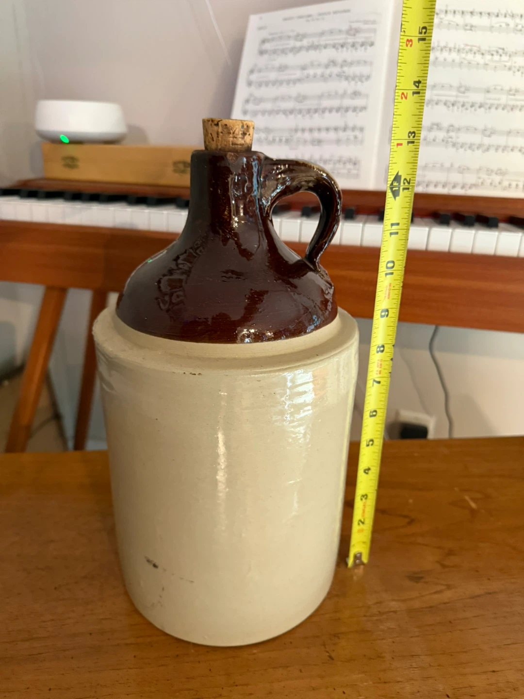 Vintage Crock Jug with Cork Stopper