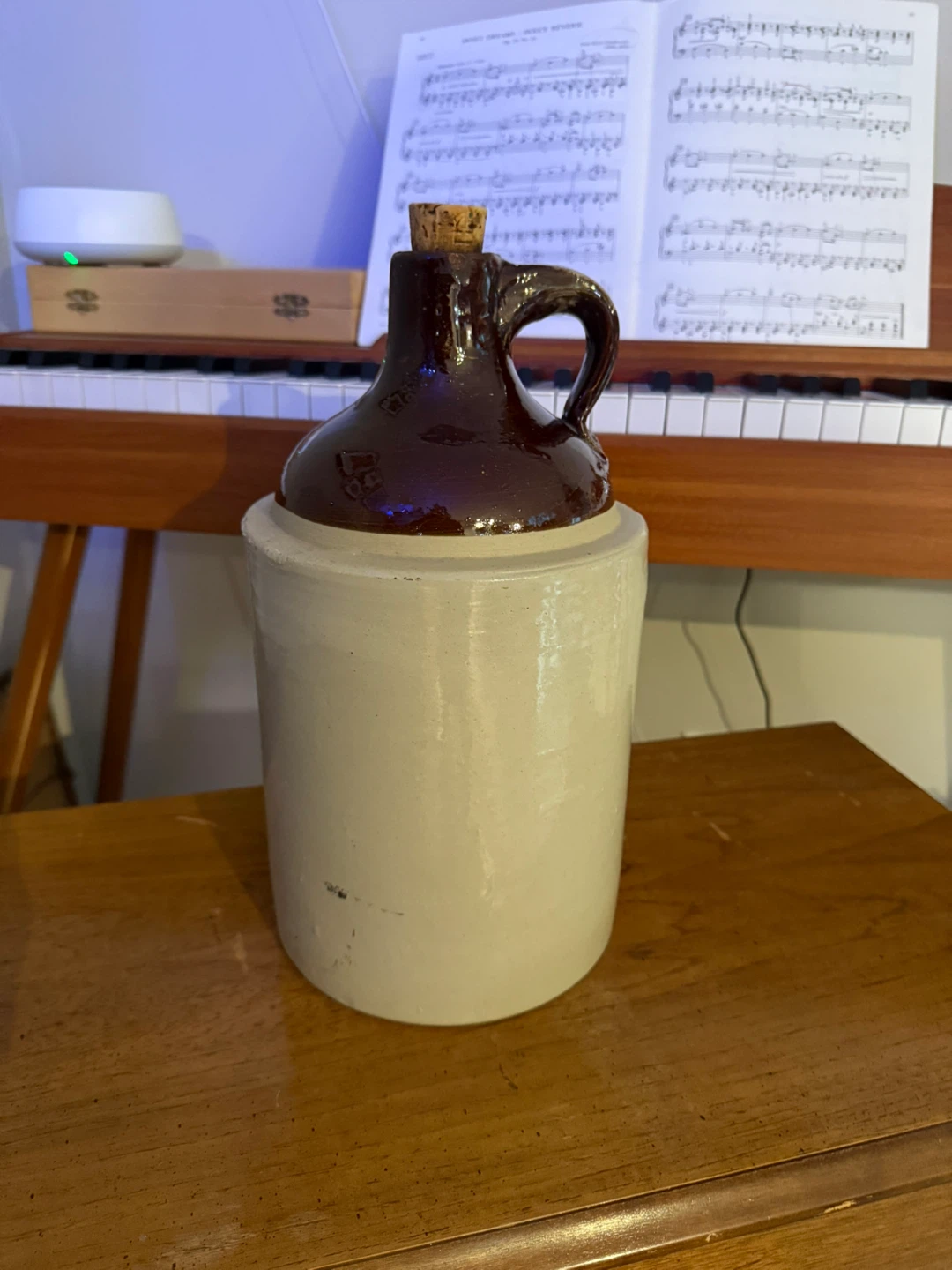 Vintage Crock Jug with Cork Stopper - photo 3
