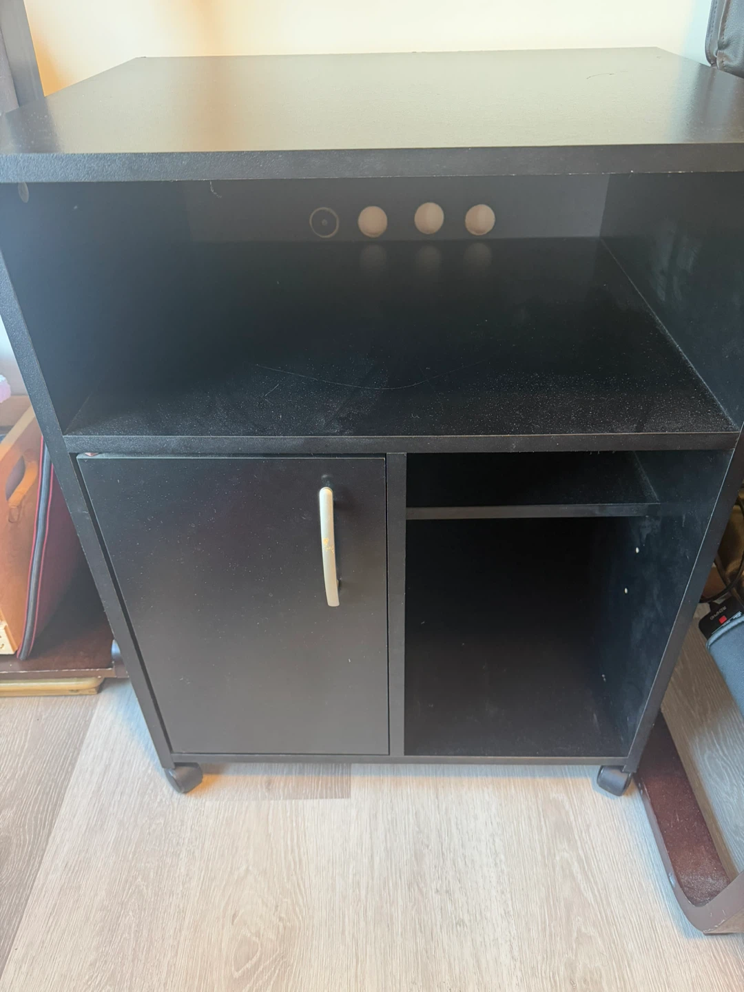 Black Media Console Cabinet