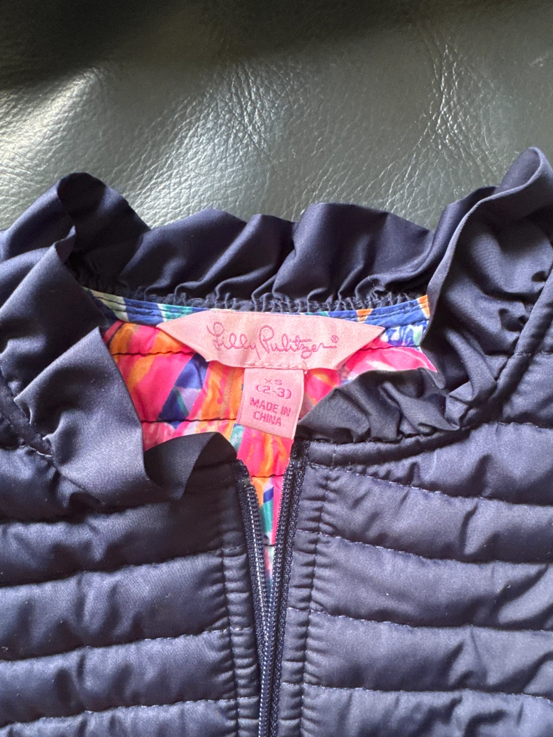 Lilly Pulitzer Girls Puffer Vest XS (2-3)Quilted Fringe - photo 2