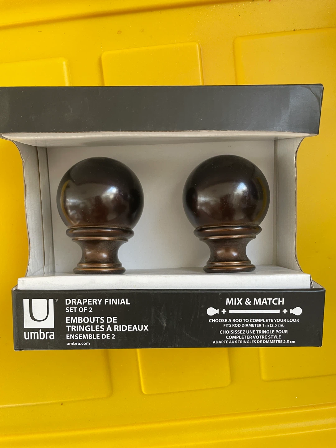 Umbra Drapery Finials - Set of 2