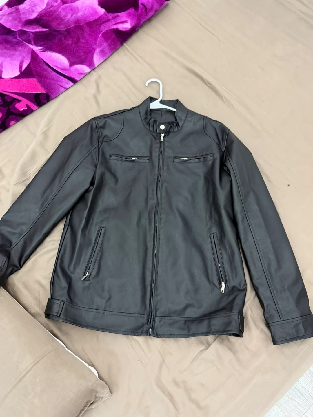 Black Faux Leather Moto Jacket - photo 2