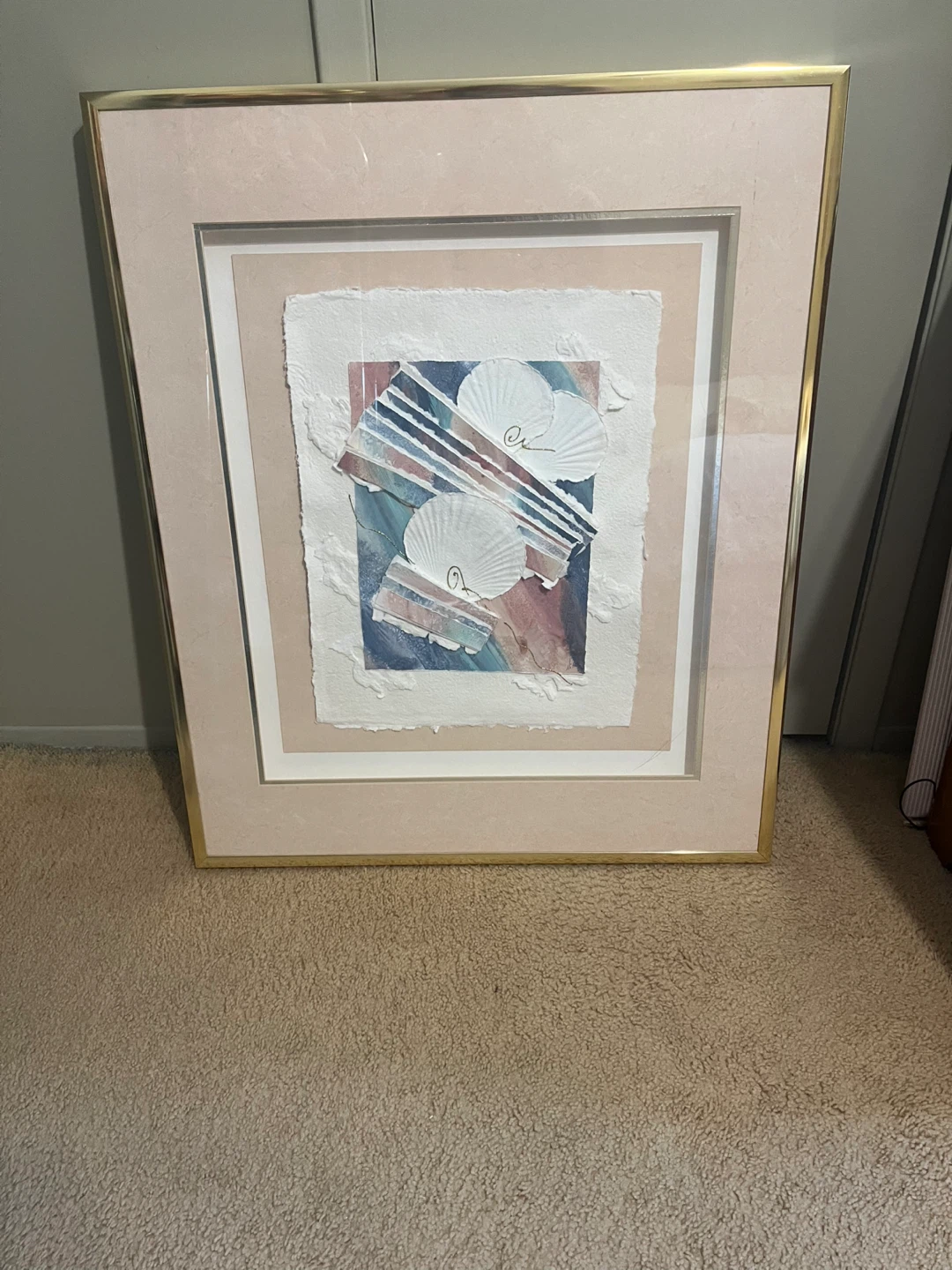 Seashell Art Print in Framed Mat
