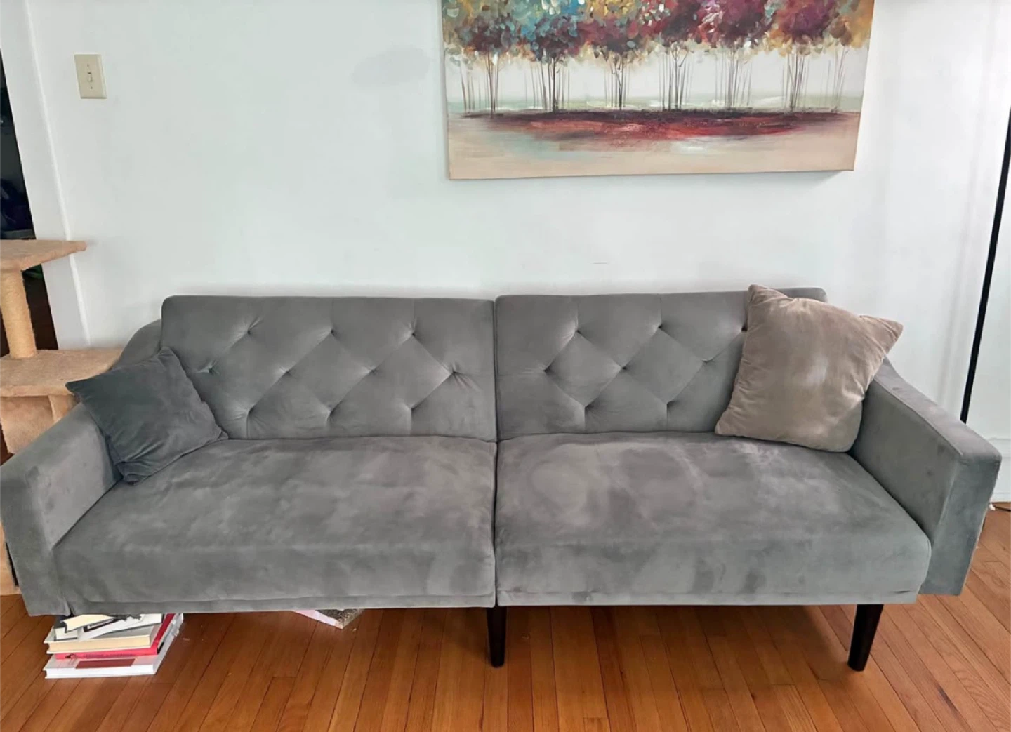 Gray Tufted Sofa