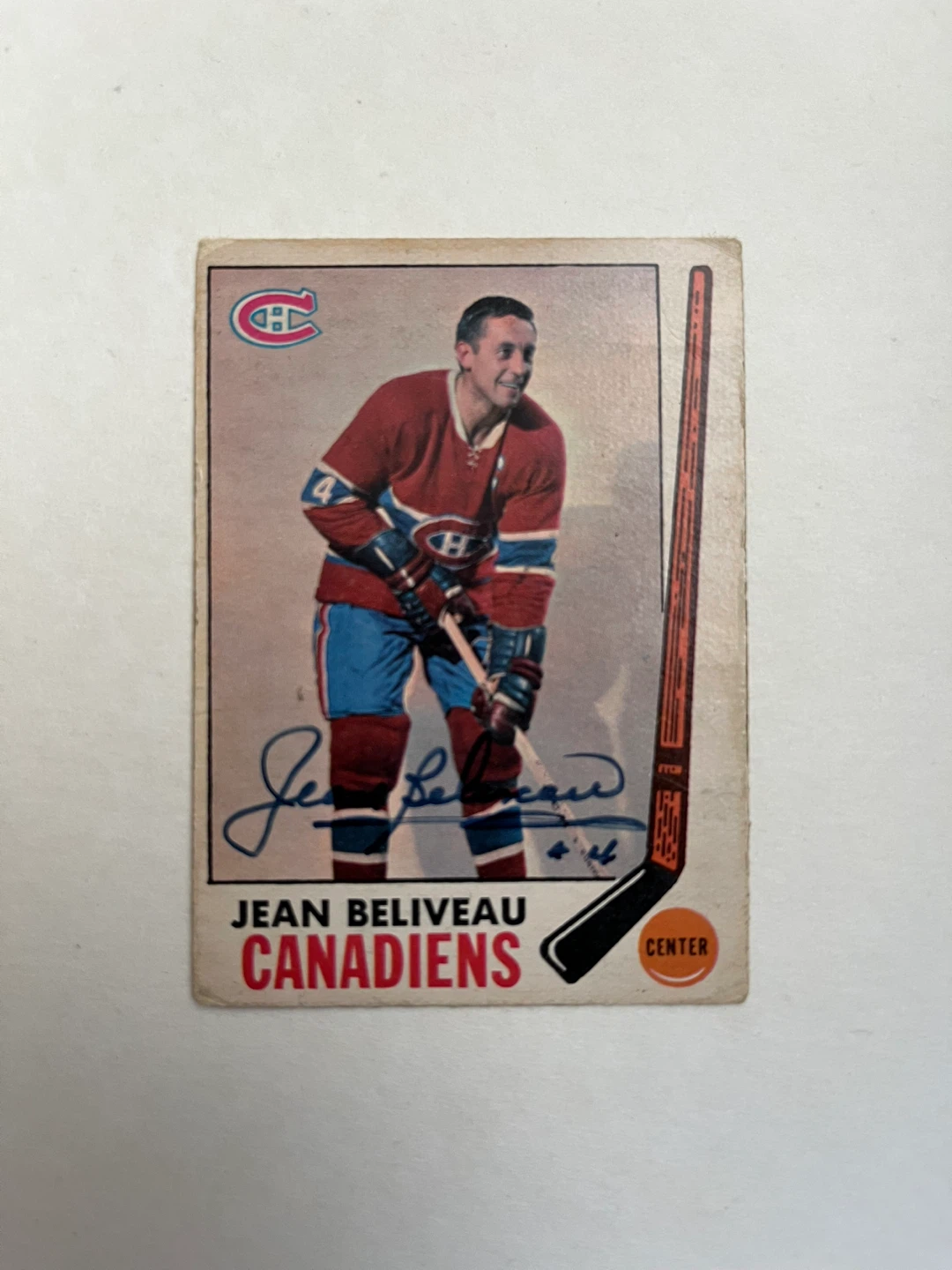 JEAN BELIVEAU 1969-70 O-PEE-CHEE AUTO