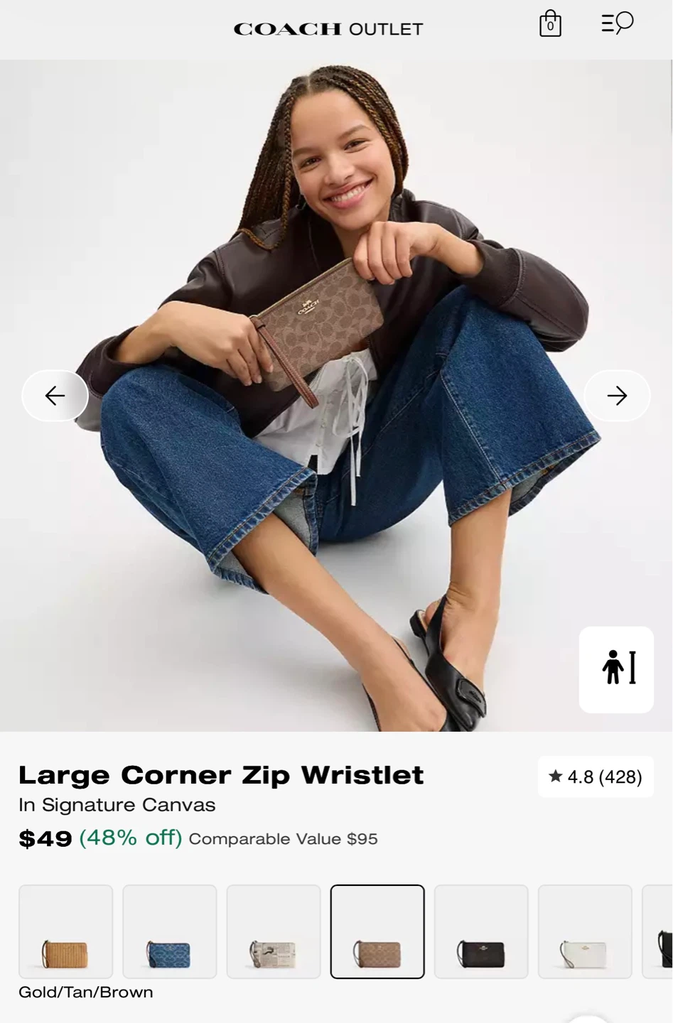Coach Large Corner Wristlet