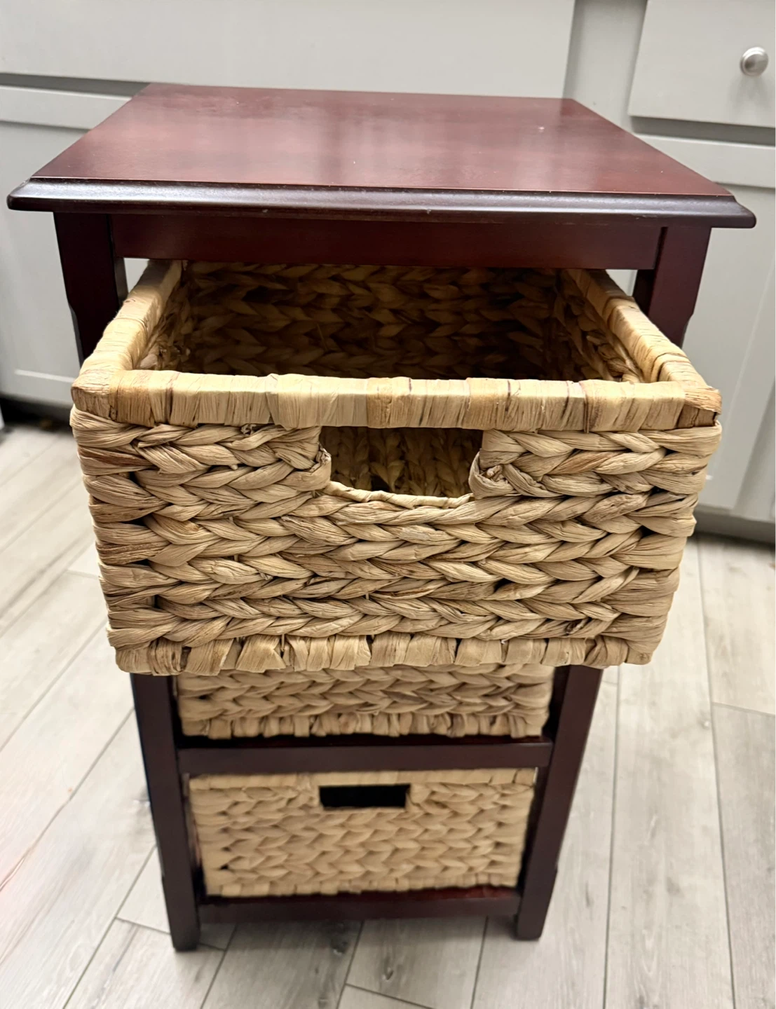 Office Star Seabrook 3 Tier Storage Unit with Wicker Baskets - photo 2