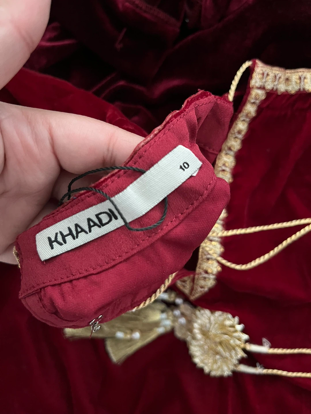 Khaadi Red Velvet Kurti Size 10 - photo 4