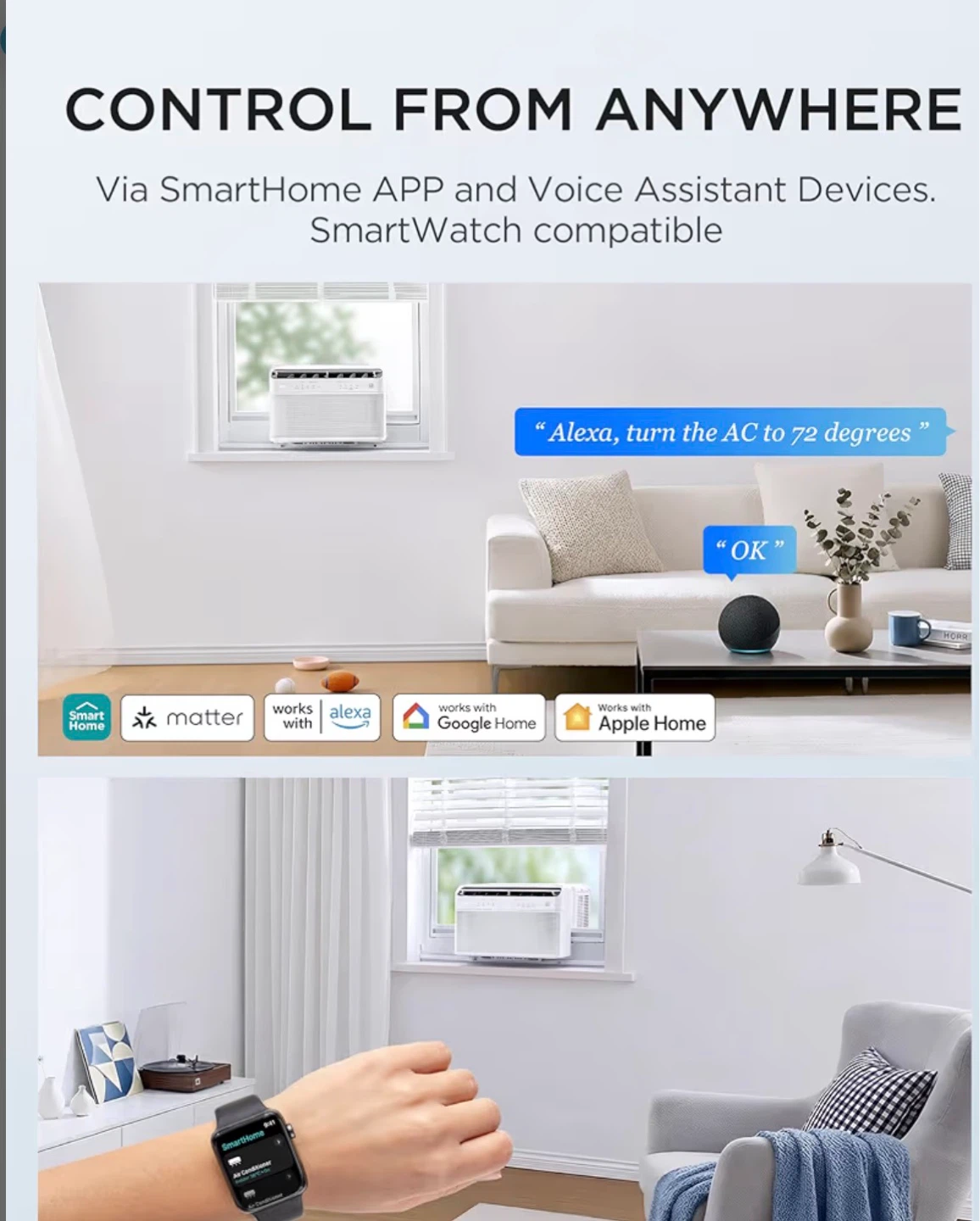 Midea 8,000 BTU U Shaped Smart Inverter Window Air Conditioner - photo 4