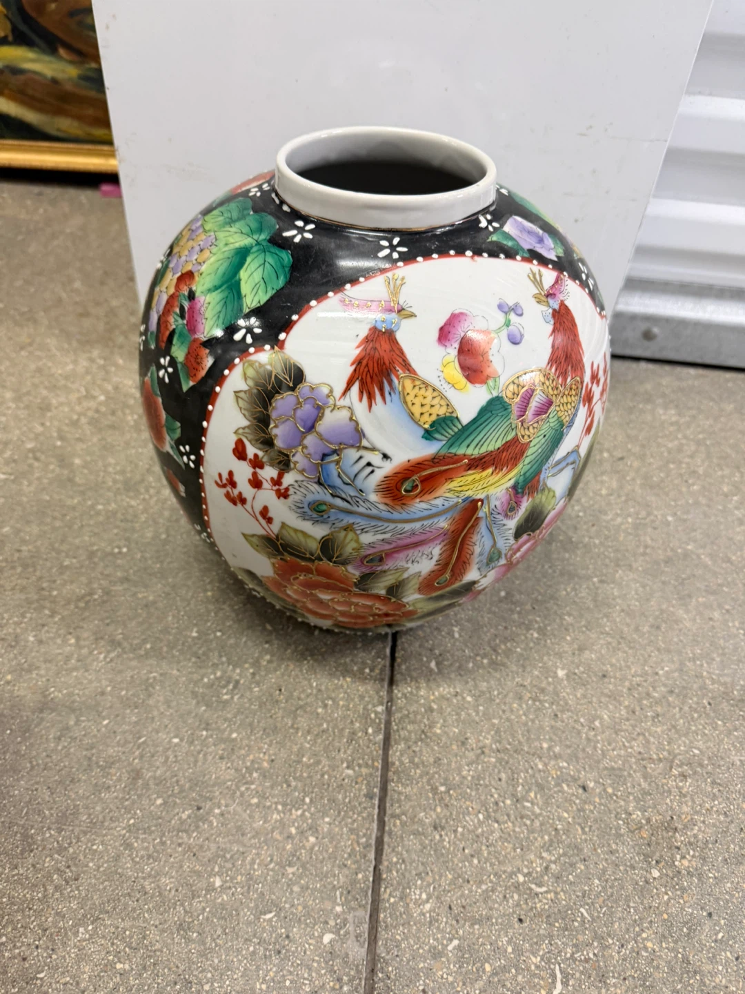 Vintage Chinoiserie Ceramic Phoenix🐦‍🔥& Flower Ginger Jar - photo 4