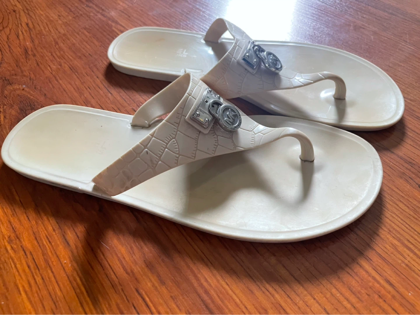 Michael Kors Women's Beige Sandals with Lock Detail - photo 2