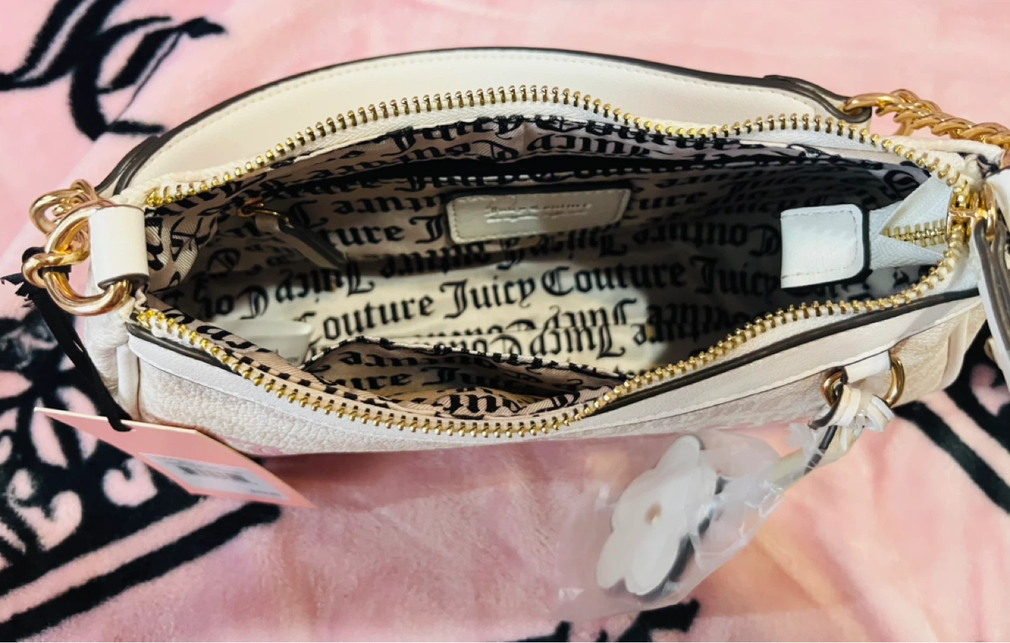 Juicy Couture White Crystal Summer Garden Shoulder Bag - photo 4