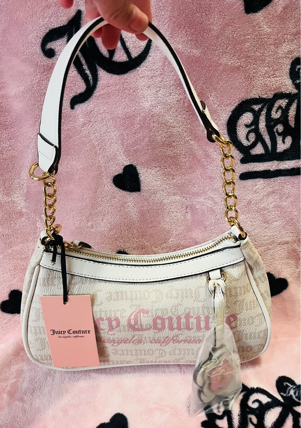 Juicy Couture White Crystal Summer Garden Shoulder Bag