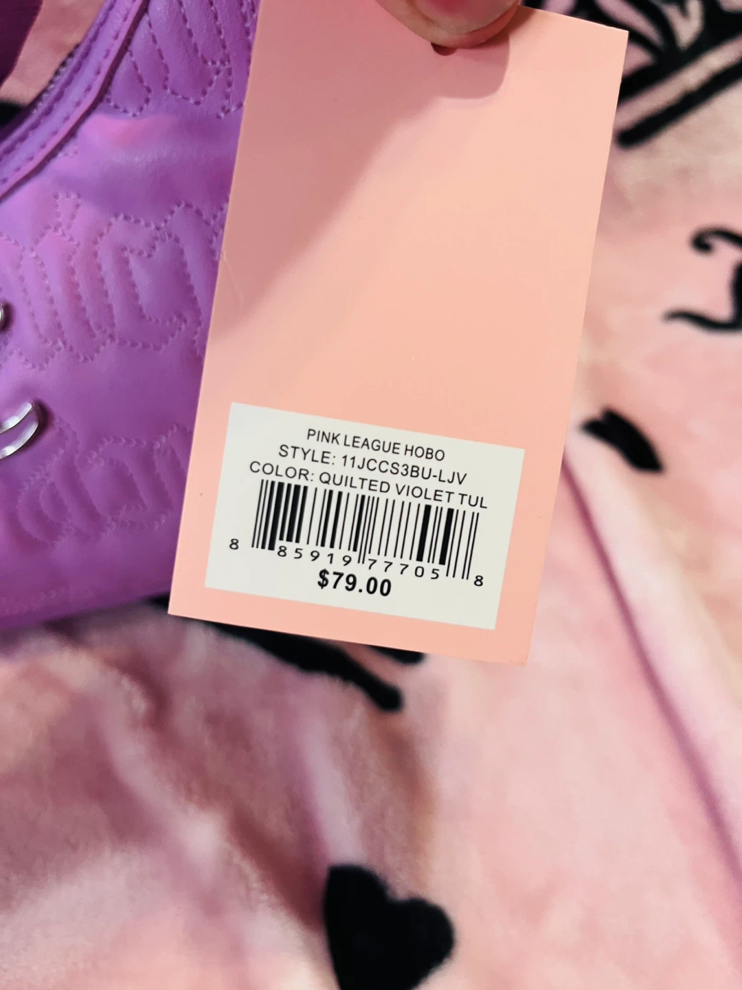 Juicy Couture Pink League Hobo Bag - Quilted Violet - photo 4