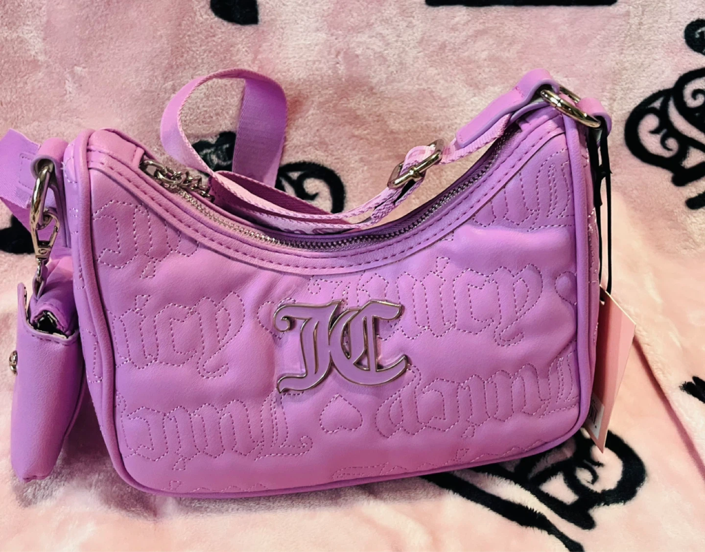 Juicy Couture Pink League Hobo Bag - Quilted Violet - photo 2
