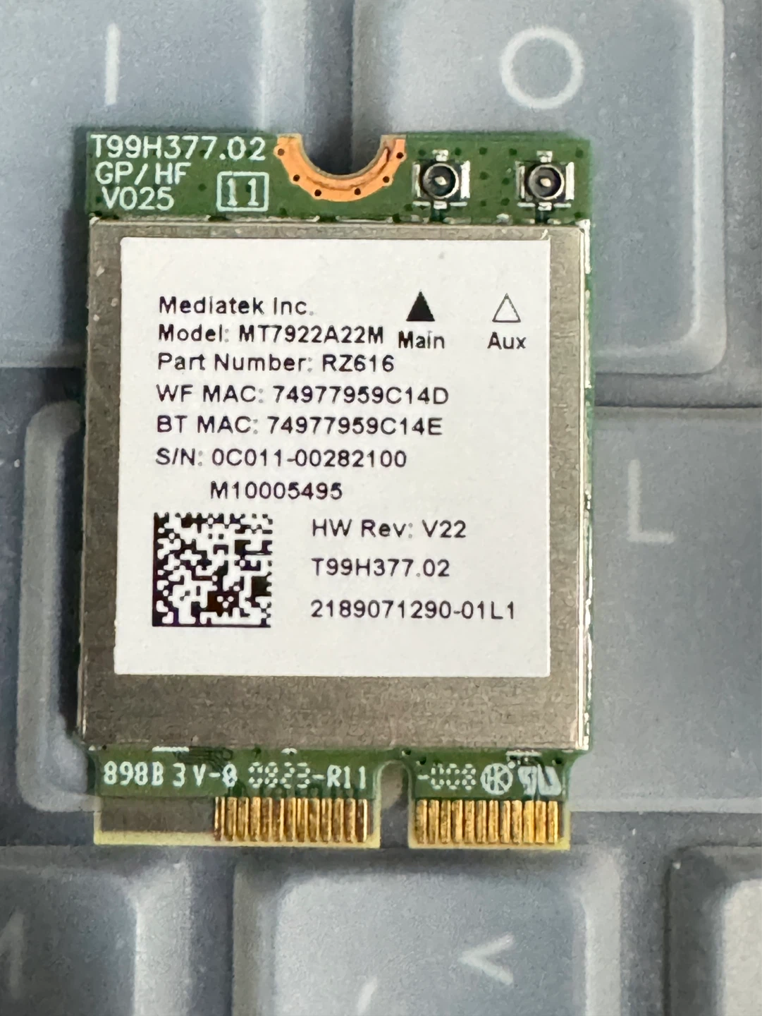 Mediatek MT7922A22M Wi-Fi and Bluetooth Adapter