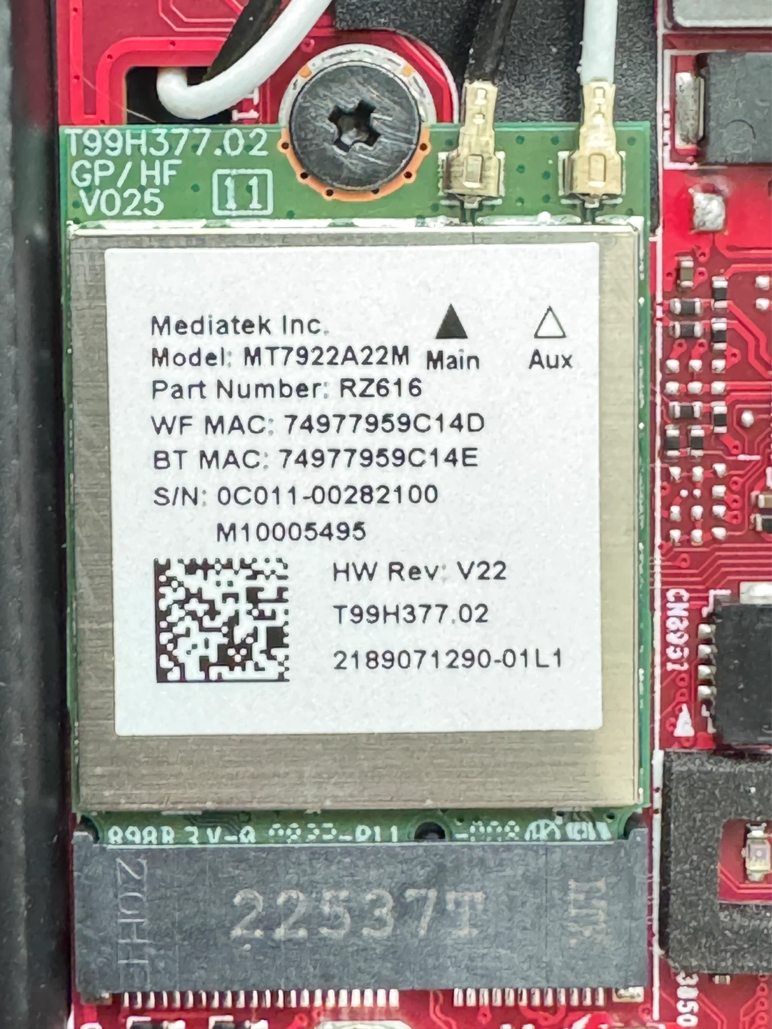 Mediatek MT7922A22M Wi-Fi and Bluetooth Adapter - photo 2