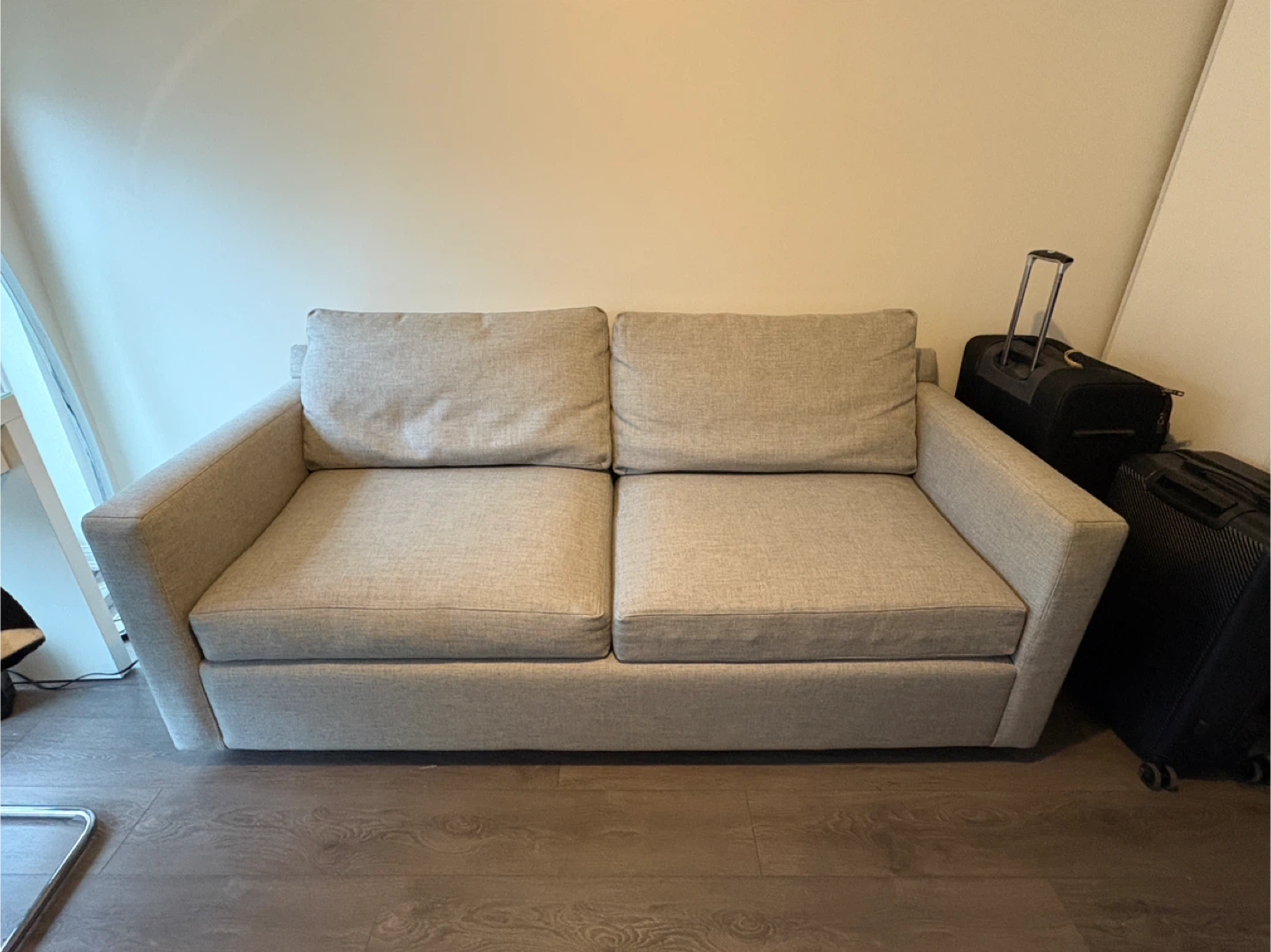 Crate & Barrel - Grey Two-Seater Sofa/ Couch