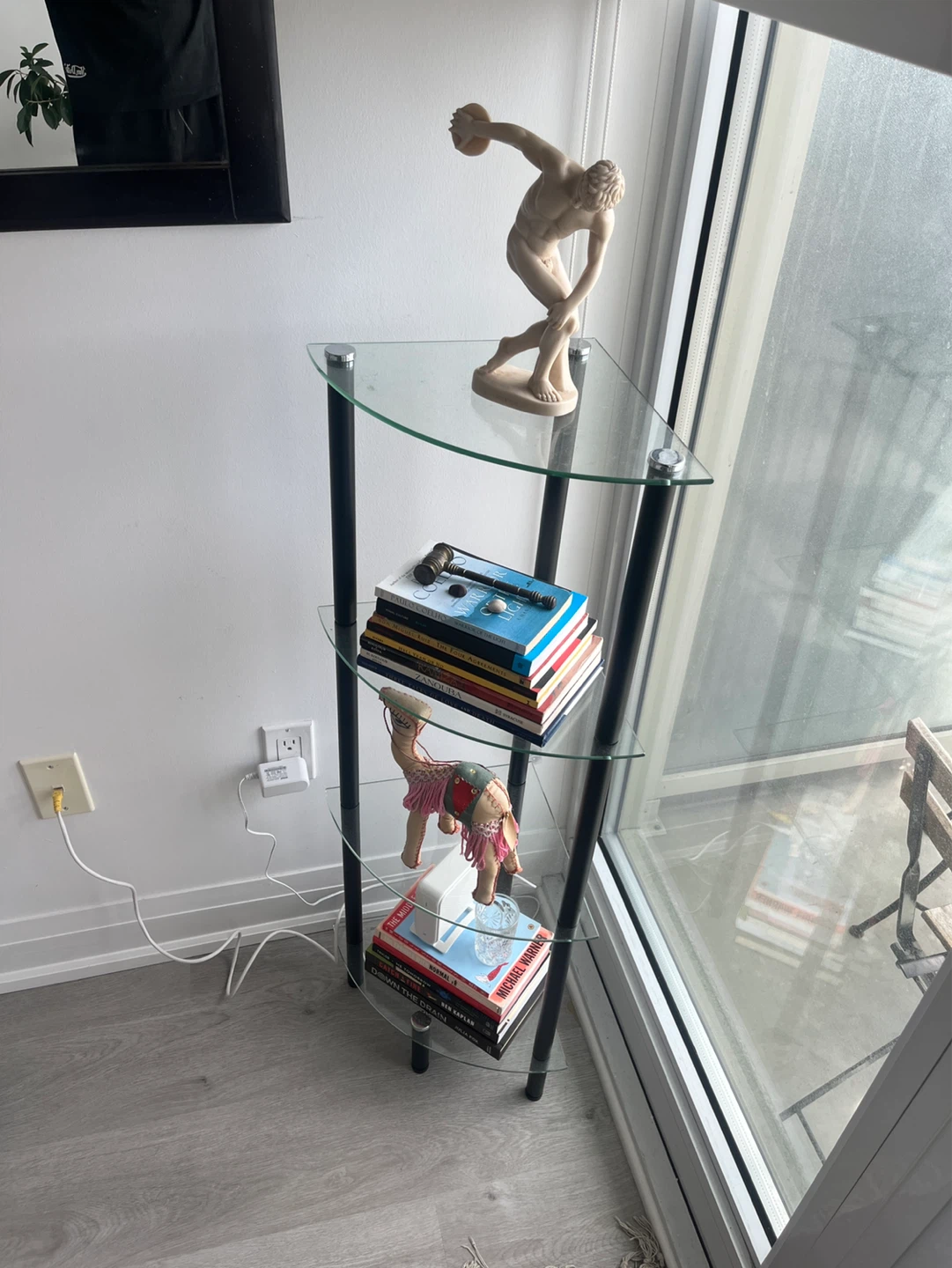 Glass Corner 4-Tier Storage Organizer Tower Cabinet - photo 2