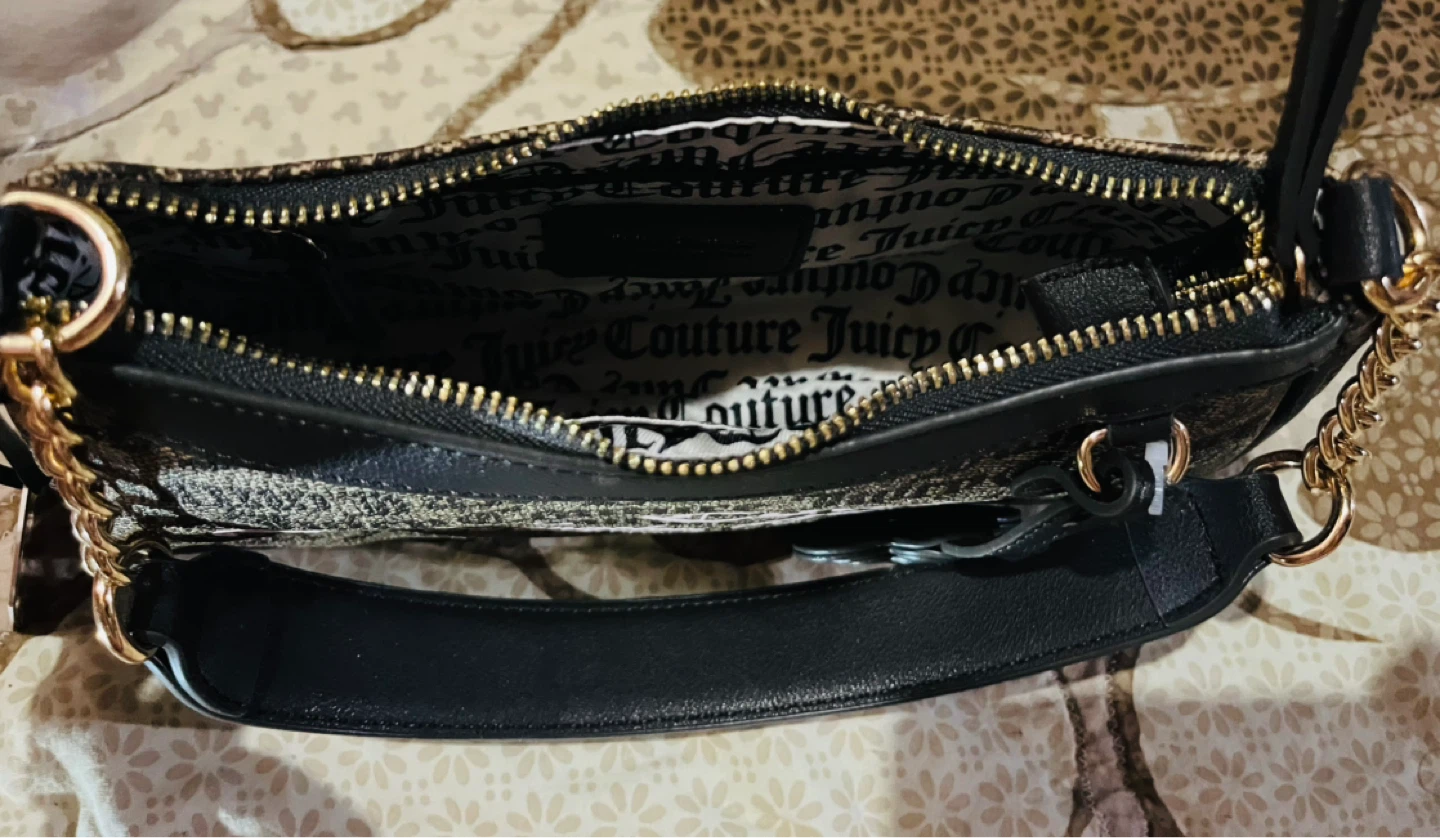 Juicy Couture Summer Garden Shoulder Bag Taupe Dark Brown - photo 4