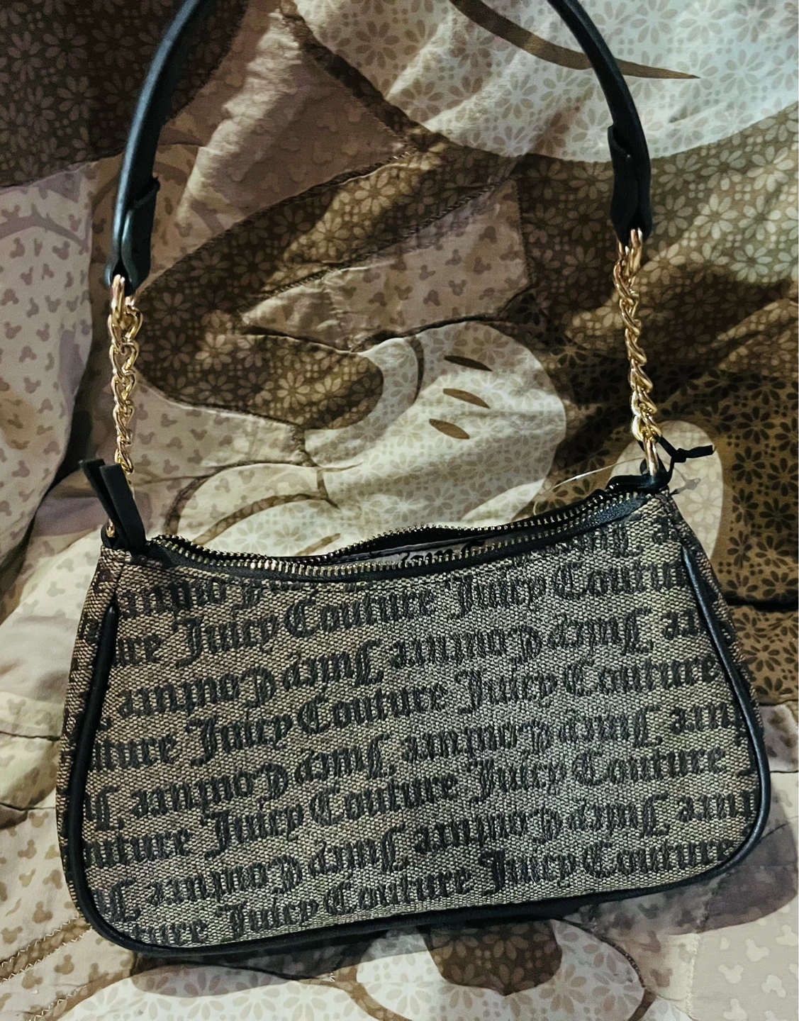 Juicy Couture Summer Garden Shoulder Bag Taupe Dark Brown - photo 5