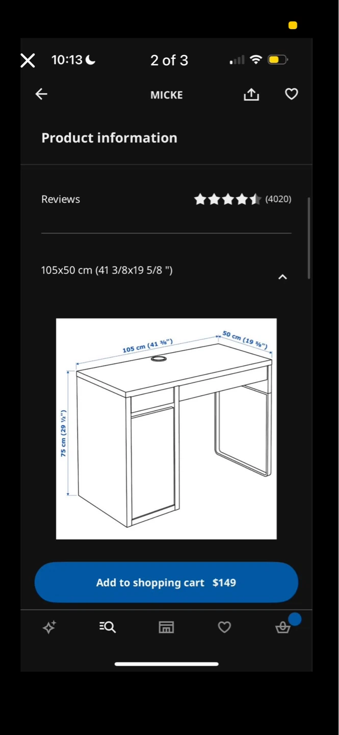 IKEA MICKE Desk - Black - photo 4