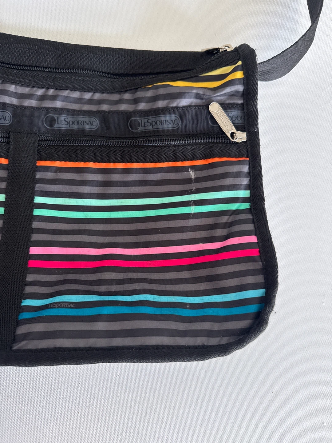 LeSportsac Striped Messenger Bag with Pouch - photo 4