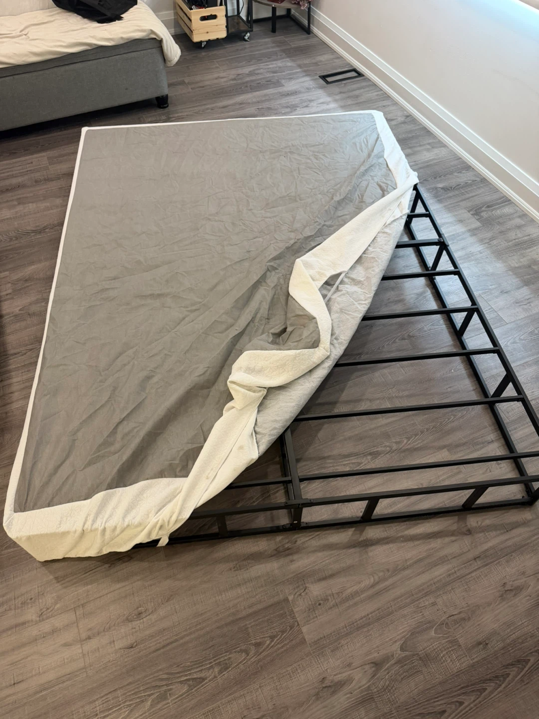 Queen size bed frame with cover