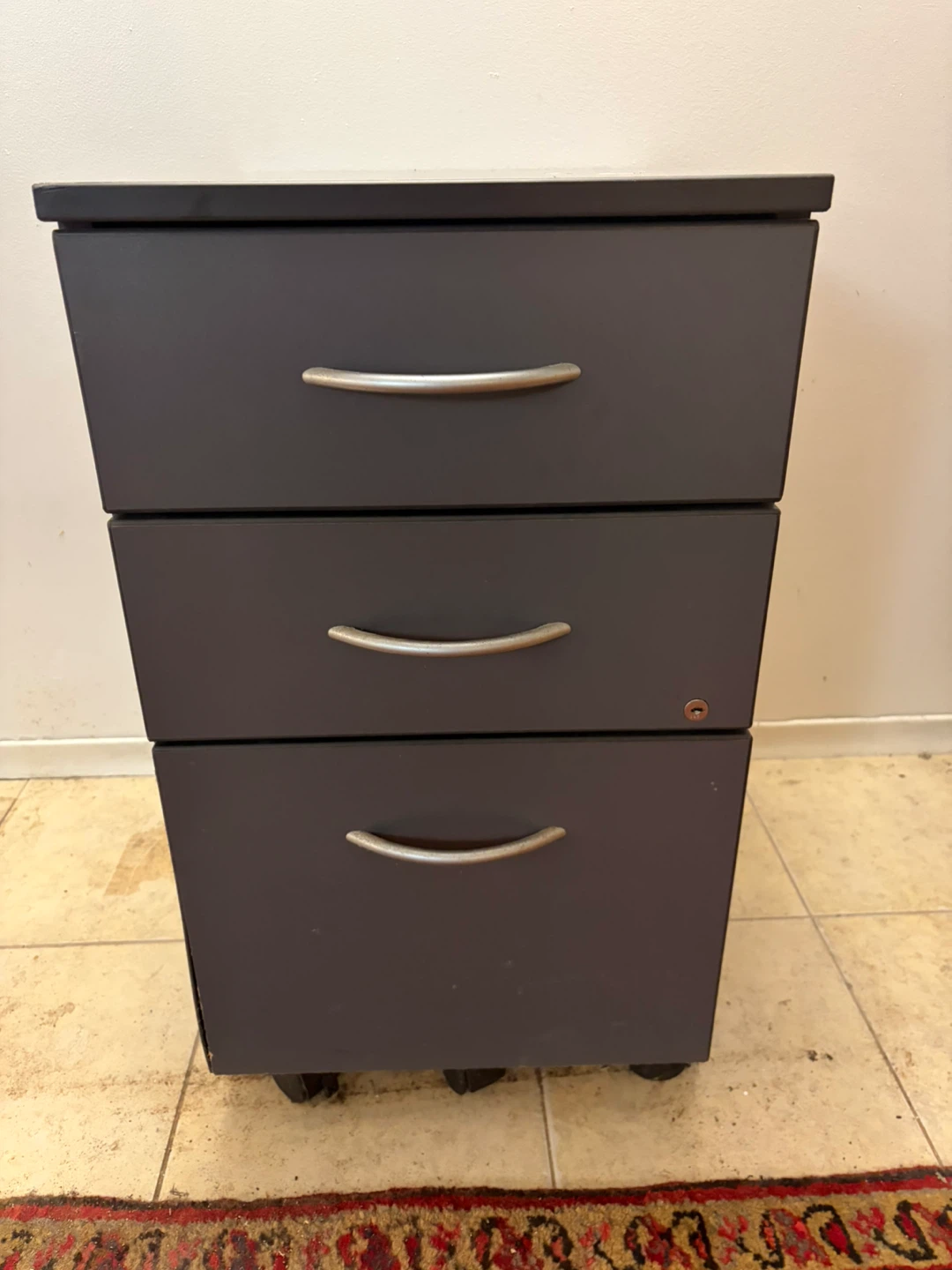 Grey 3-Drawer Filing Cabinet