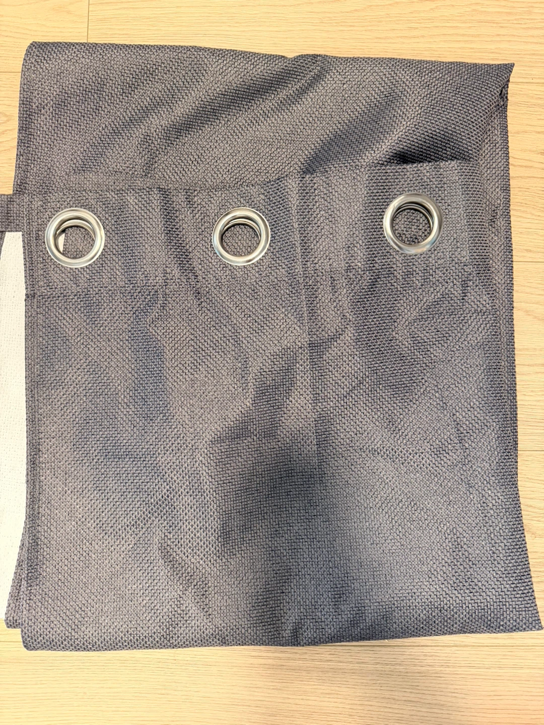 Grey linen semi black out   4 Curtain Panels